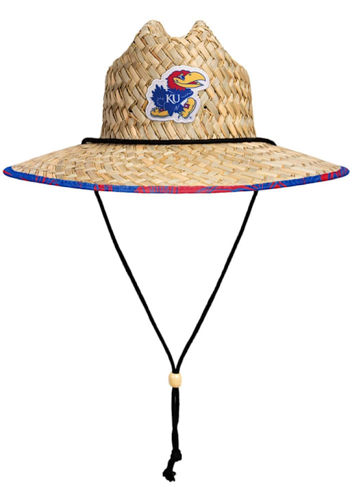 Forever Collectibles Kansas Jayhawks BROWN Floral Straw Bucket Hat