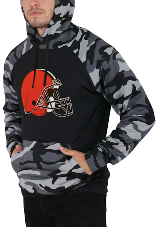 Forever Collectibles Cleveland Browns Mens BLACK Camo Hoodie