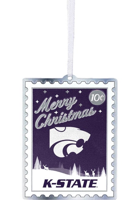 White K-State Wildcats Metal Stamp Ornament