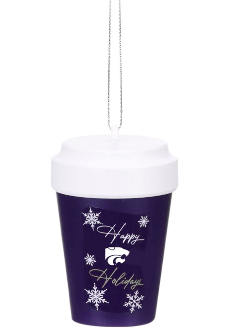 Purple K-State Wildcats Coffee Cup Ornament