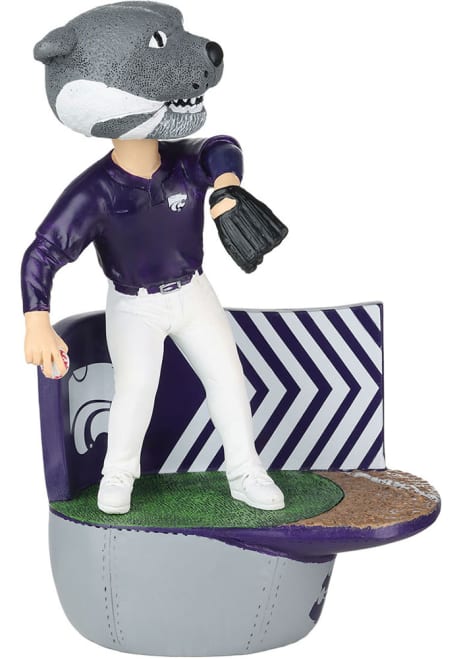Purple K-State Wildcats Baseball Mascot Collectible Bobblehead