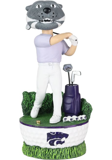 Purple K-State Wildcats Golf Mascot Collectible Bobblehead