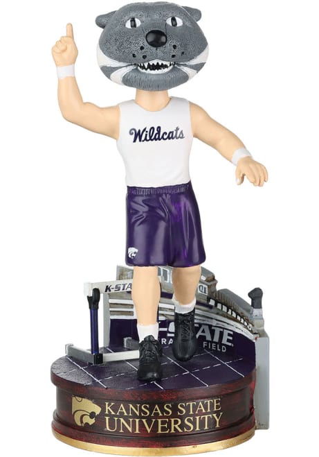 Purple K-State Wildcats Track Mascot Collectible Bobblehead