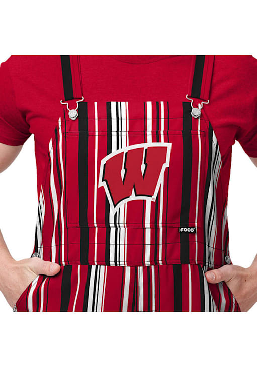 Forever Collectibles Mens RED/WHITE Wisconsin Badgers Pinstripe