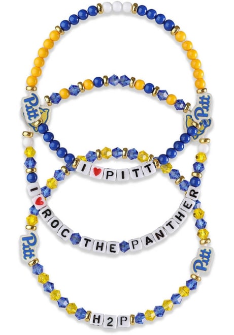 Pitt Panthers Forever Collectibles 3 Pack Friendship Team Womens Bracelet - Blue