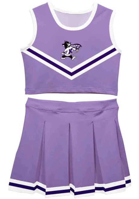 Girls K-State Wildcats Lavender Vive La Fete Ashley 2 Piece Cheer Set