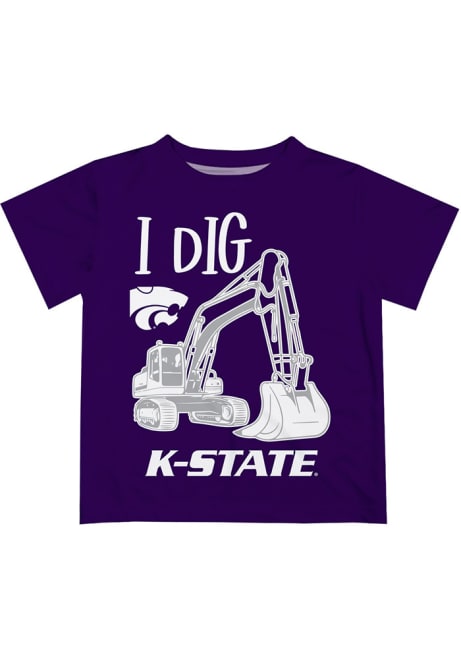 Infant Purple K-State Wildcats Excavator Short Sleeve T-Shirt