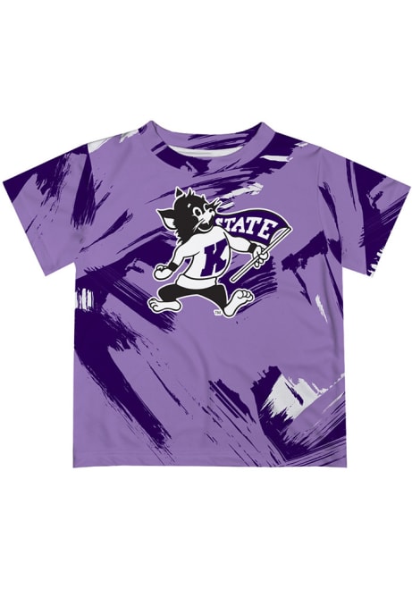 Toddler Purple K-State Wildcats Paint Brush Short Sleeve T-Shirt