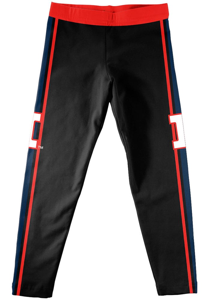 Vive La Fete Illinois Fighting Illini Girls Black Stripe Graphic Bottoms Leggings