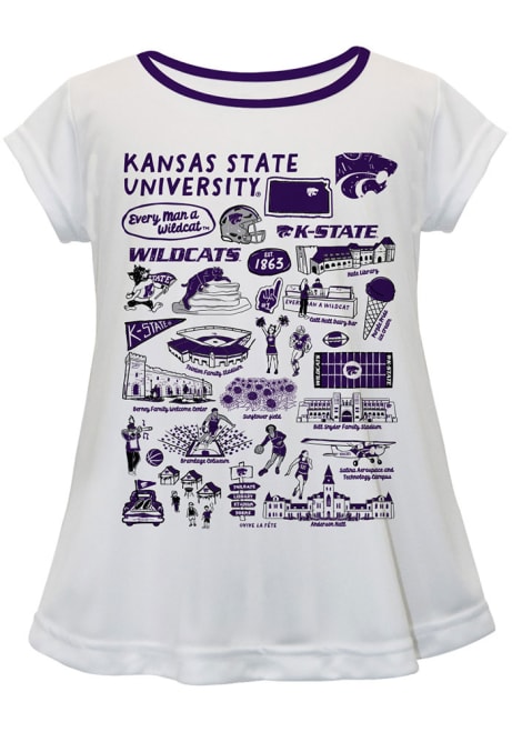 Toddler Girls K-State Wildcats White Vive La Fete Impressions Short Sleeve T-Shirt