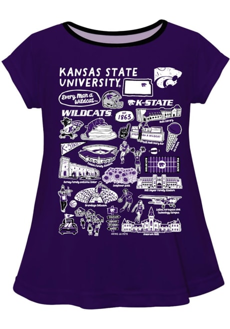 Toddler Girls K-State Wildcats Purple Vive La Fete Impressions Short Sleeve T-Shirt