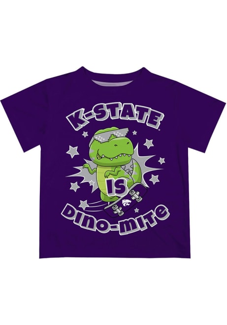 Infant Purple K-State Wildcats Dino-Mite Short Sleeve T-Shirt
