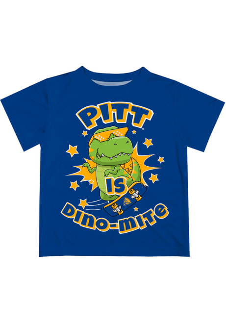 Infant Pitt Panthers Blue Vive La Fete Dino-Mite Short Sleeve T-Shirt