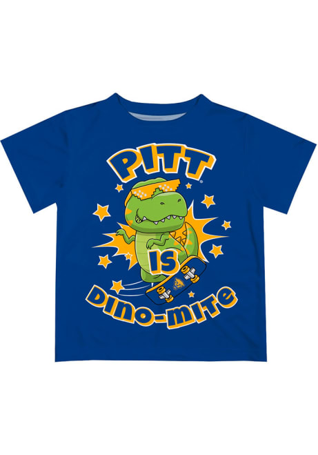 Toddler Pitt Panthers Blue Vive La Fete Dino-Mite Short Sleeve T-Shirt