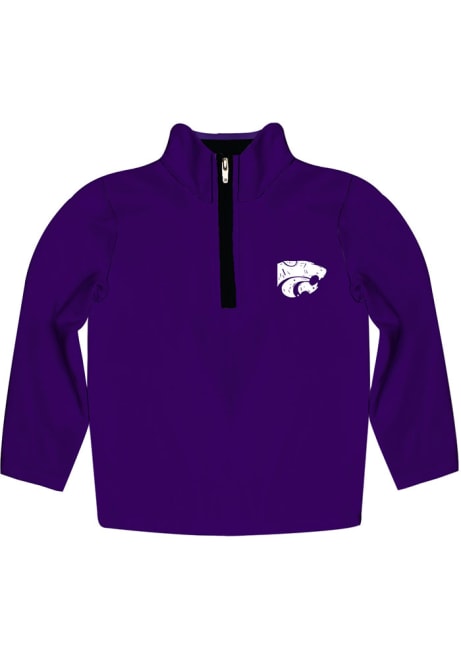 Youth K-State Wildcats Purple Vive La Fete Impressions Long Sleeve Quarter Zip