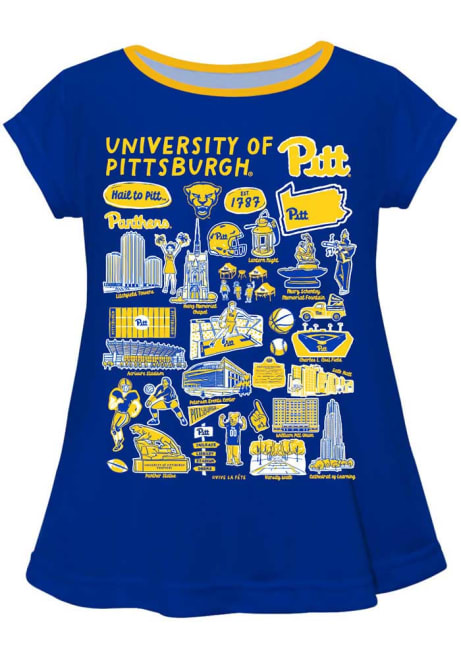 Girls Pitt Panthers Blue Vive La Fete Impressions Short Sleeve T-Shirt