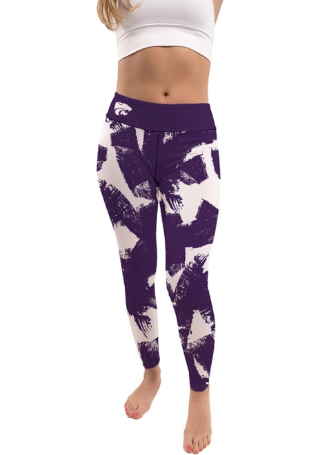 Purple K-State Wildcats Vive La Fete Womens Paint Brush Plus Size Athletic Pants