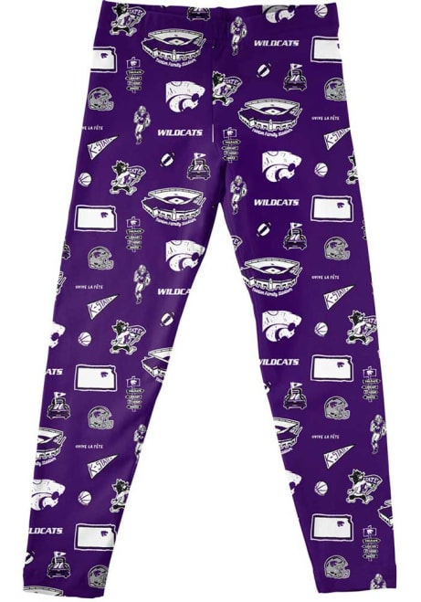 Girls K-State Wildcats Purple Vive La Fete Impressions Leggings