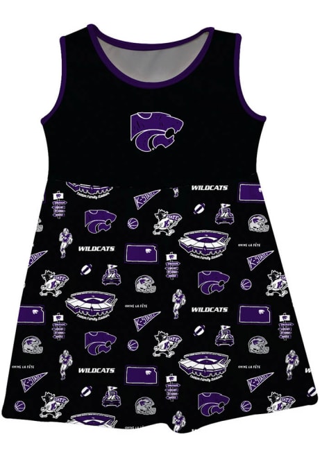 Girls K-State Wildcats  Vive La Fete Impressions Short Sleeve Dress