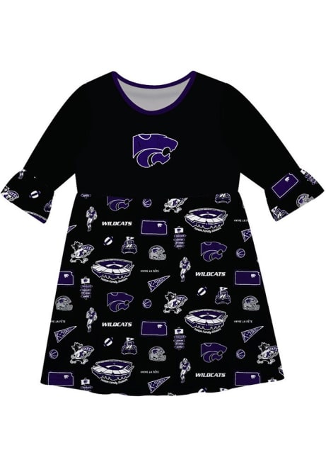 Girls K-State Wildcats  Vive La Fete Sandie Impressions Short Sleeve Dress