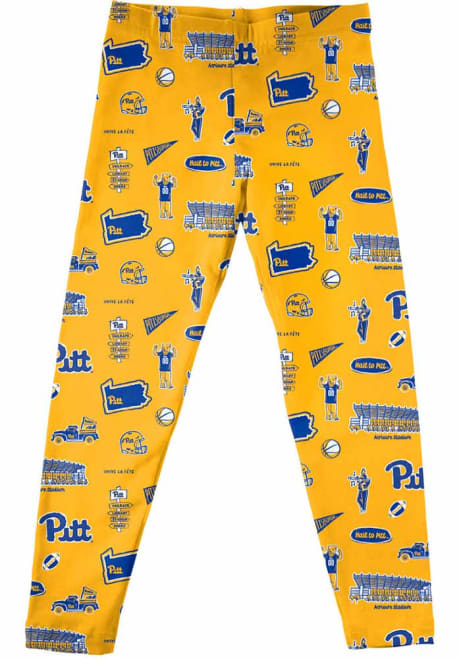 Infant Girls Pitt Panthers Gold Vive La Fete Impressions Bottoms Leggings