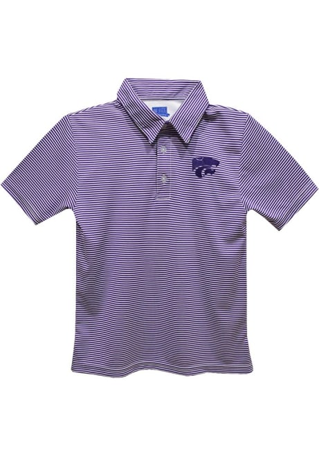 Toddler K-State Wildcats Purple Vive La Fete Pencil Stripe Short Sleeve Polo Shirt