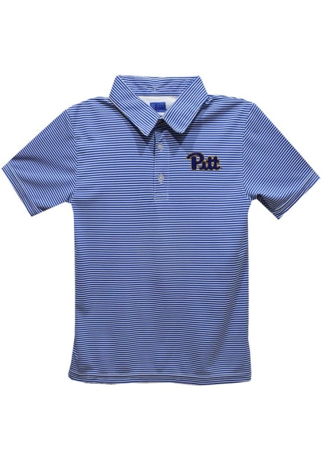 Toddler Pitt Panthers Blue Vive La Fete Pencil Stripe Short Sleeve Polo Shirt