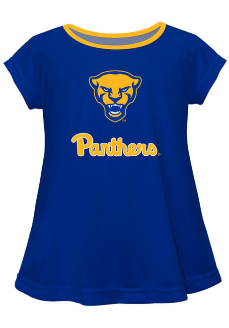Infant Girls Pitt Panthers Blue Vive La Fete Script Blouse Short Sleeve T-Shirt