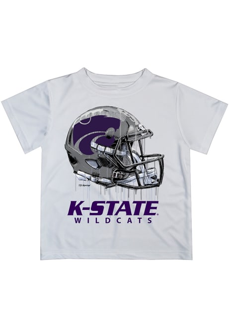 Youth K-State Wildcats White Vive La Fete Helmet Short Sleeve T-Shirt