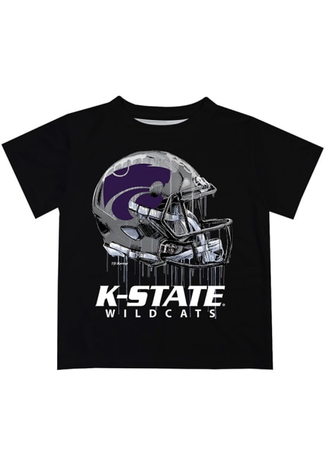 Youth K-State Wildcats Black Vive La Fete Helmet Short Sleeve T-Shirt