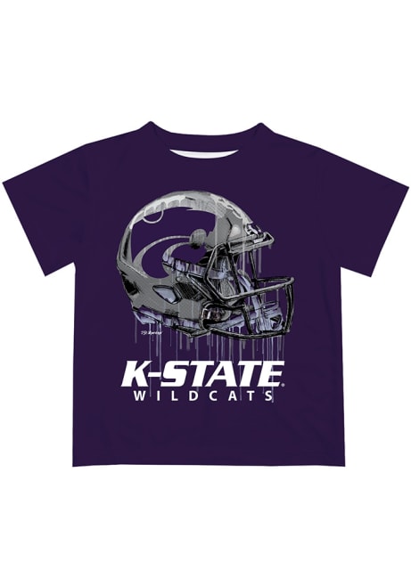 Youth K-State Wildcats Purple Vive La Fete Helmet Short Sleeve T-Shirt