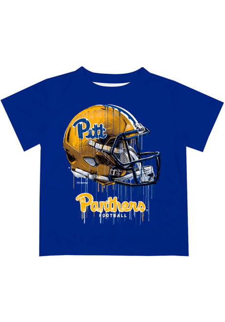 Youth Pitt Panthers Blue Vive La Fete Helmet Short Sleeve T-Shirt