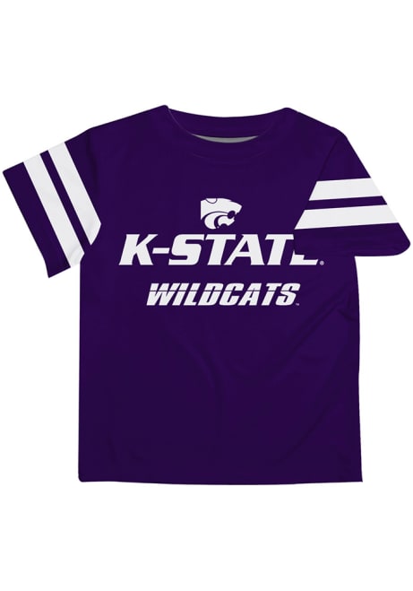 Youth K-State Wildcats Purple Vive La Fete Stripes Short Sleeve T-Shirt