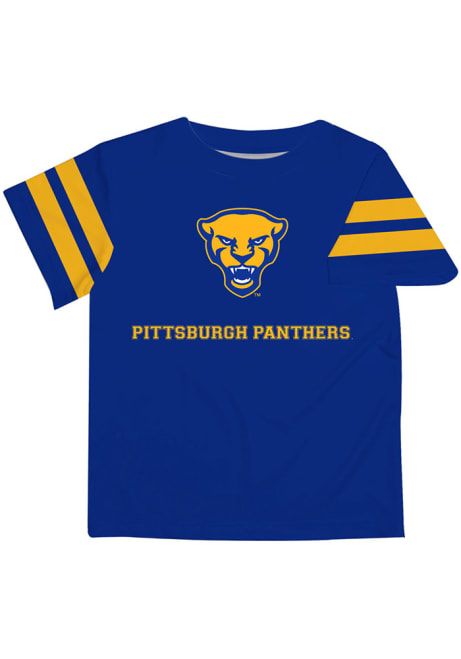 Youth Pitt Panthers Blue Vive La Fete Stripes Short Sleeve T-Shirt