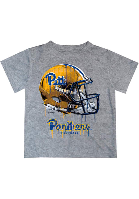 Infant Pitt Panthers Grey Vive La Fete Helmet Short Sleeve T-Shirt