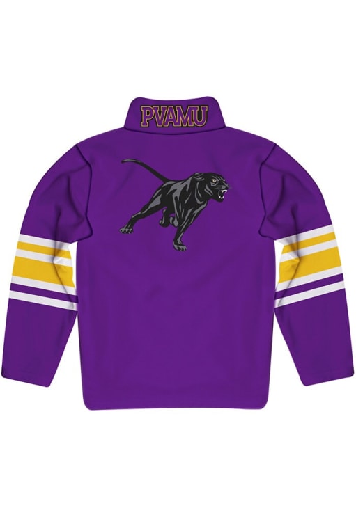 Vive La Fete Prairie View A&M Panthers Youth Purple Stripe Long Sleeve Quarter Zip Shirt