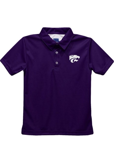Youth Purple K-State Wildcats Team Short Sleeve Polo Shirt