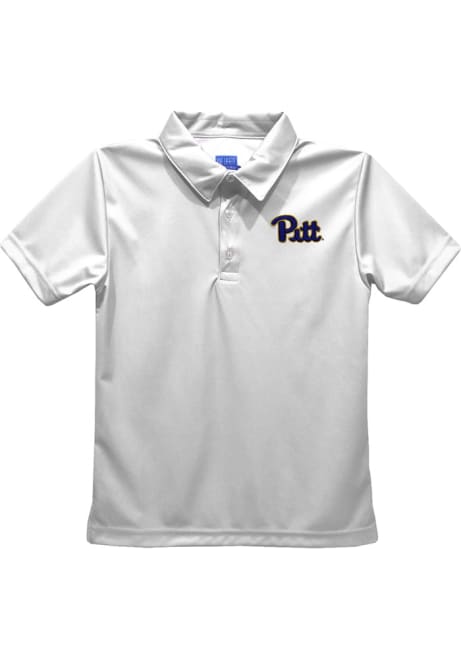 Youth Pitt Panthers White Vive La Fete Team Short Sleeve Polo Shirt