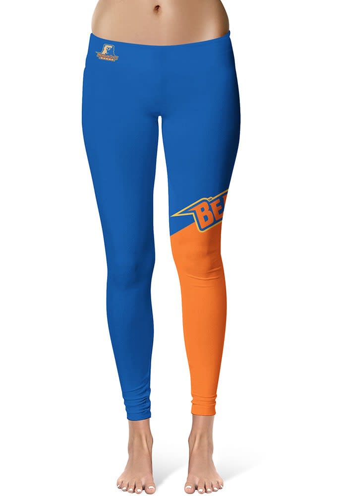 Vive La Fete Collegiate Morgan State Bears Game Day Leg Color Block Blue Orange Yoga Leggings for Women by Vive La Fete Standard XL