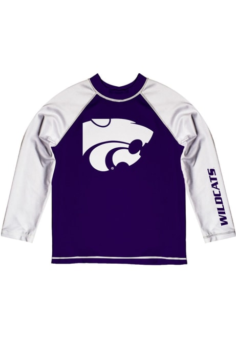 Youth Purple K-State Wildcats Rash Guard Long Sleeve T-Shirt