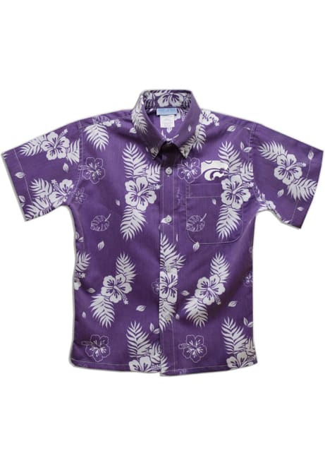 Youth Purple K-State Wildcats Hawaiian Short Sleeve T-Shirt