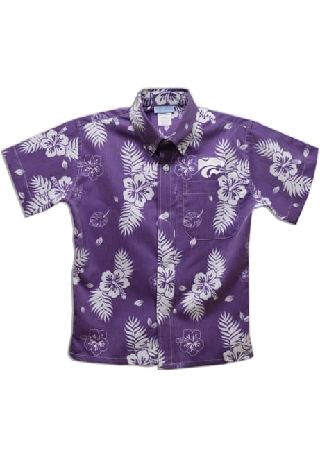 Youth K-State Wildcats Purple Vive La Fete Hawaiian Short Sleeve T-Shirt