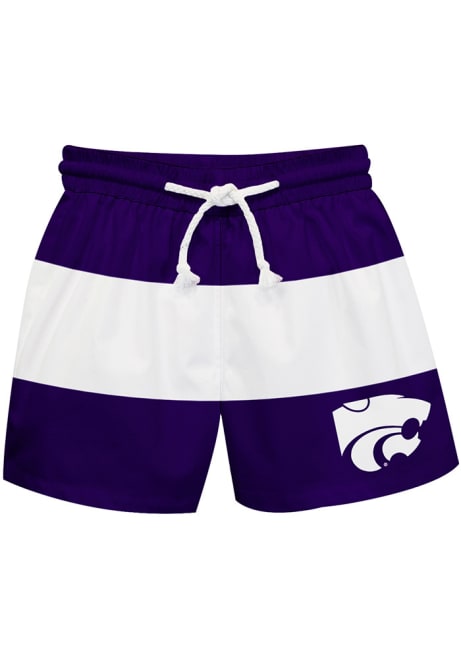 Baby Purple K-State Wildcats Stripe Swim Trunks Swimwear