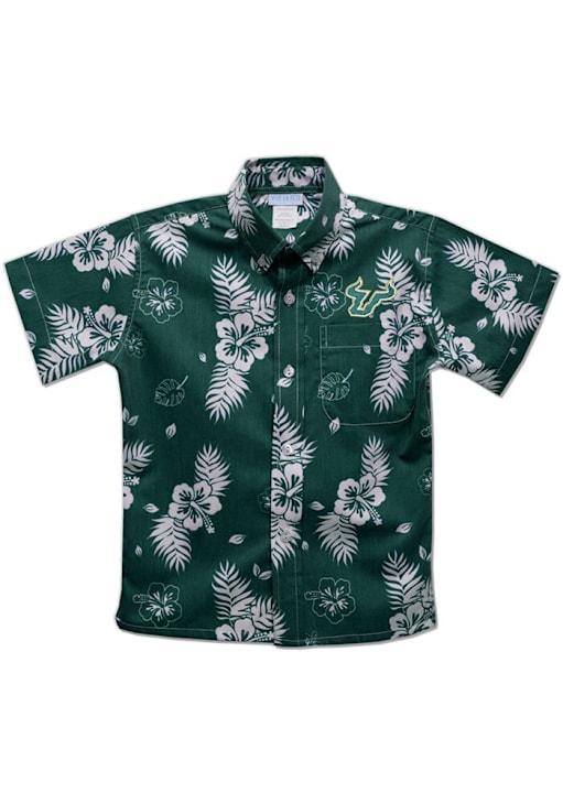 Vive La Fete South Florida Bulls Youth GREEN Hawaiian Short Sleeve