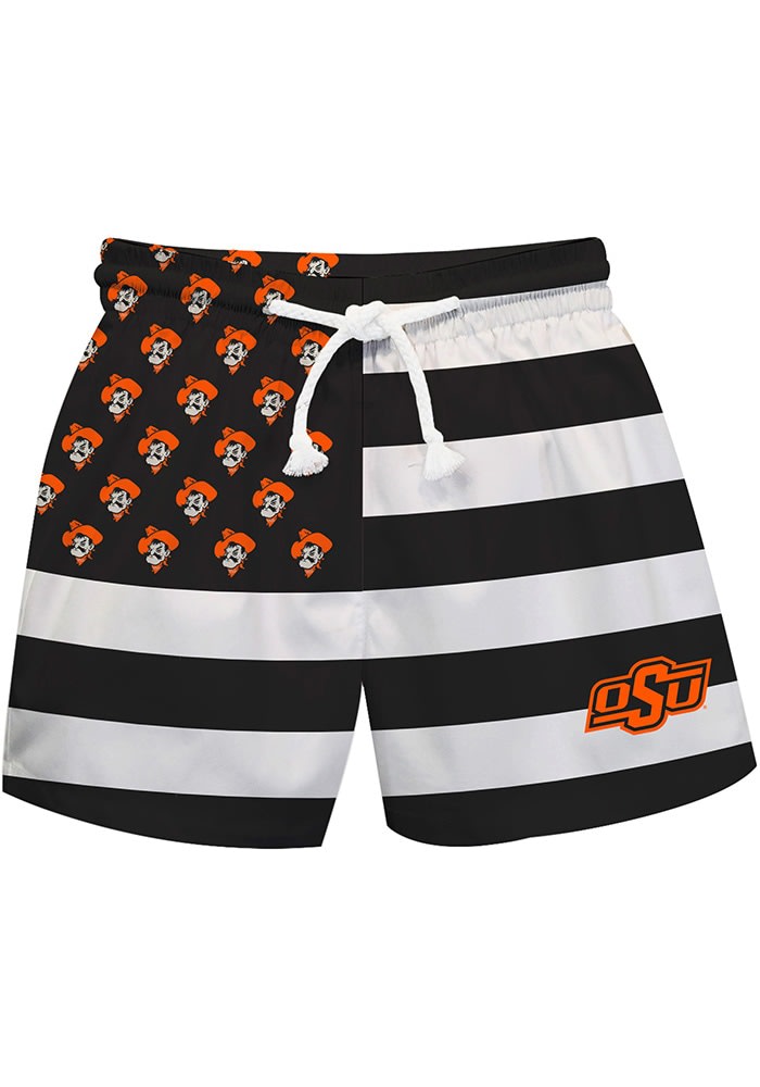 Vive La Fete Oklahoma State Cowboys Baby BLACK Flag Swim Trunks