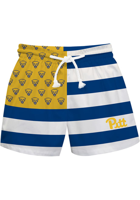 Youth Pitt Panthers Blue Vive La Fete Flag Swimwear Swim Trunks