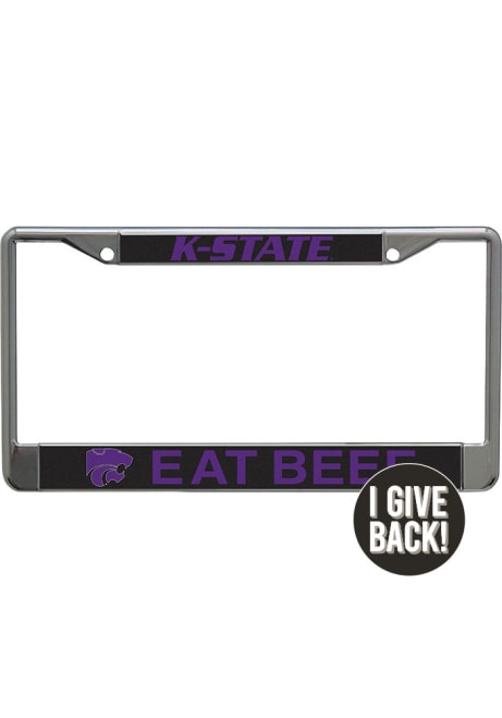 K-State Wildcats Black  Eat Beef License Frame