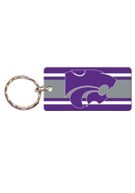 Purple K-State Wildcats Stripe Keychain