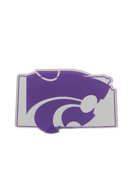 K-State Wildcats Purple  State Shaped Car Emblem