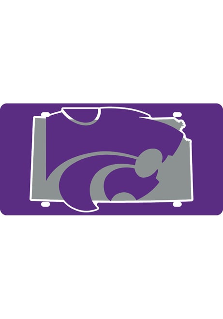 K-State Wildcats Purple  State Shape Team Color License Plate
